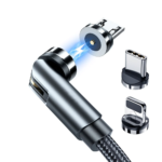 Cabo Rixus RXU48 Magnetic Cable 3 in 1 Preto