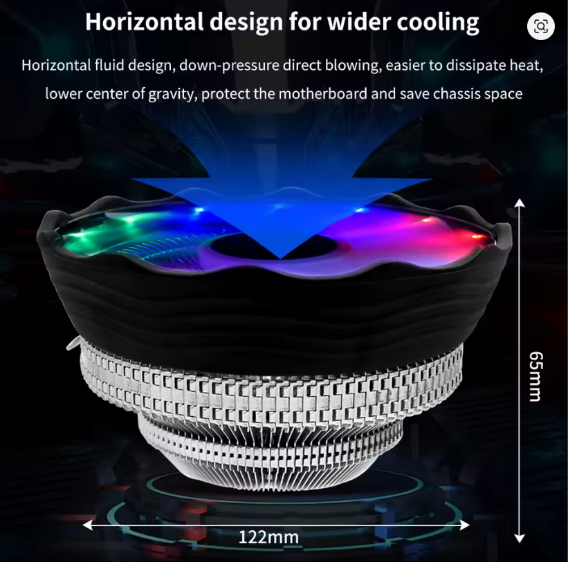 TISHRIC CPU Cooler Cooling Fan 120mm 2